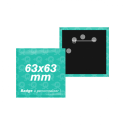 fabrication de badges carrés personnalisés 63x63mm