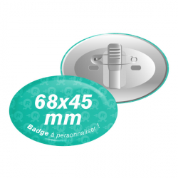 badges ovales 68mm x 45mm attaches crocodile