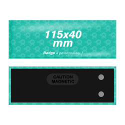 badges 115mm x 40mm attache aimantée rectangle
