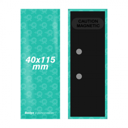 badges 40mm x 115mm attache aimantée rectangle