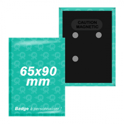 badges 65mm x 90mm avec attache aimantée double