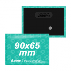 badges 90mm x 65mm attache aimantée double