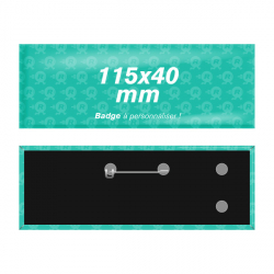 fabrication de badges rectangulaires personnalisés 115mm x 40mm