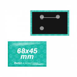 badges rectangles personnalisés 68mm x 45mm