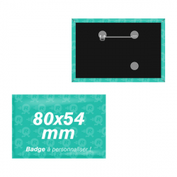fabrication de badges rectangulaires personnalisés 80mm x 54mm
