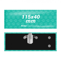 badges 115mm x 40mm attache pince crocodile
