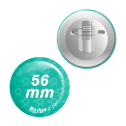 badges personnalisés 56mm attaches crocodile