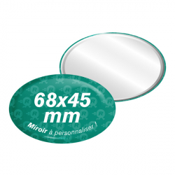fabrication de miroirs ovales 68mm x 45mm