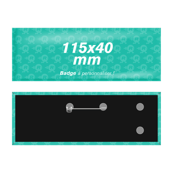 Fabrication de Badges Rectangulaires Personnalisés 115mm x 40mm