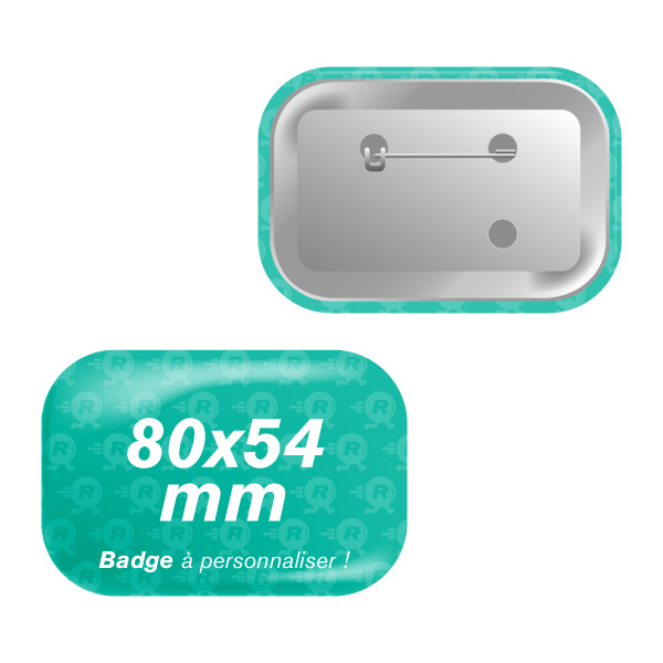 Fabrication de Badges Rectangulaires Personnalisés 80mm x 54mm avec des Coins Arrondis