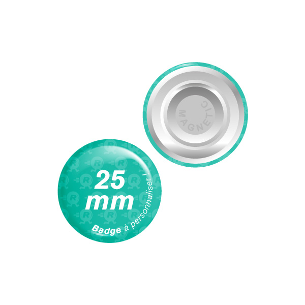 Badges Ronds Personnalisés 25mm avec Attache Aimantée Simple