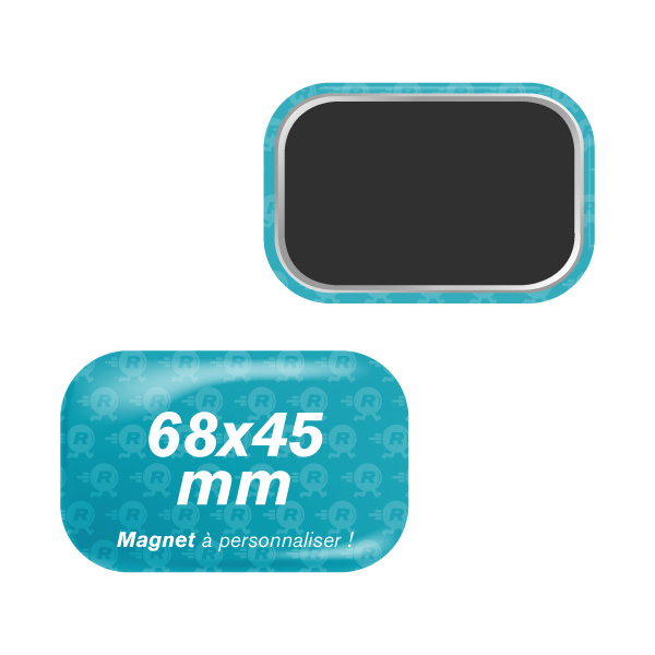 Fabrication de Magnets Rectangulaires 68mm x 45mm avec coins arrondis